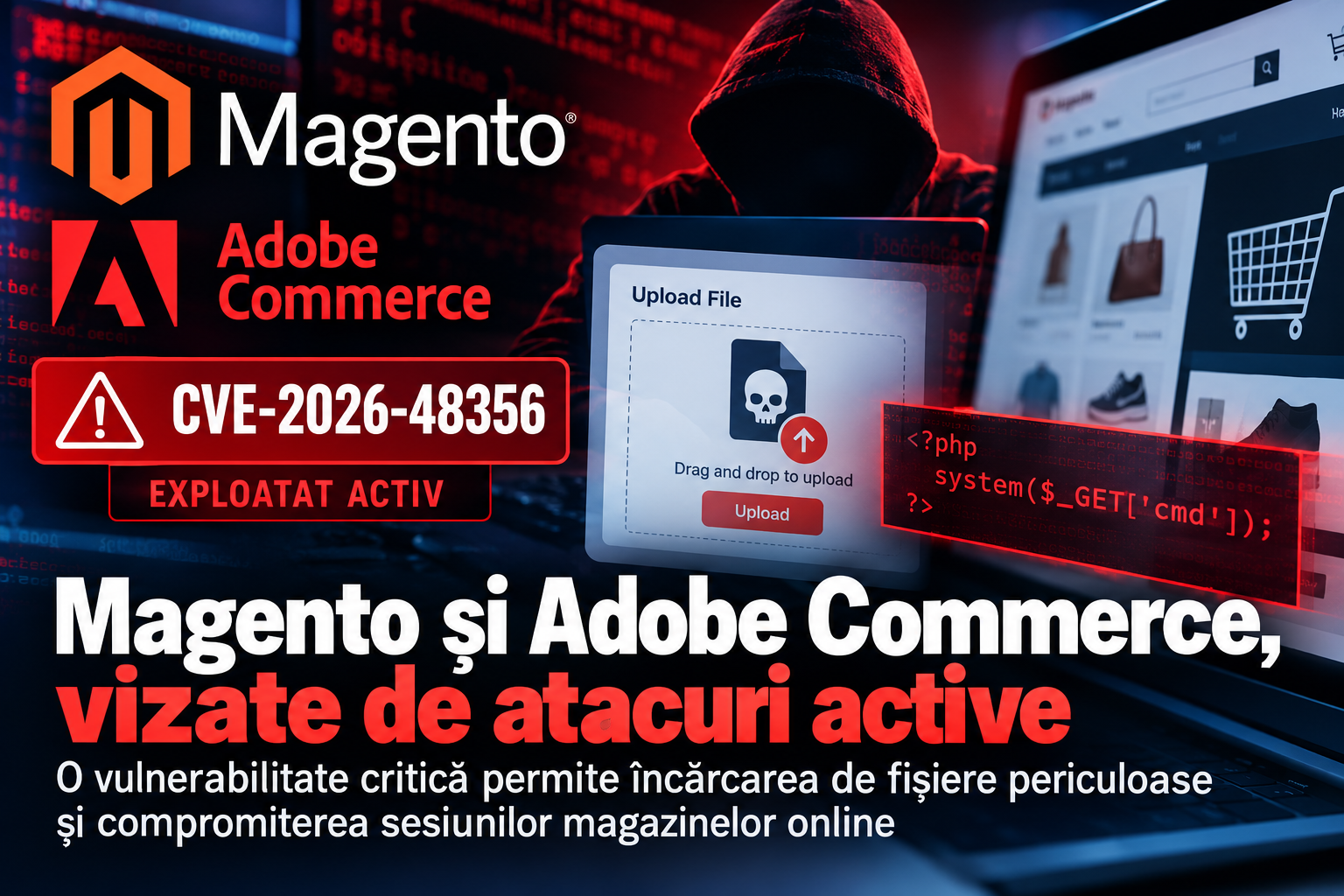 Magento și Adobe Commerce, avertizare de exploatare CVE-2026-48356