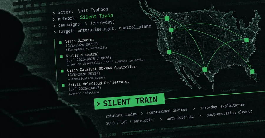 Diagramă a lanțului de relee și a infrastructurii clandestine Silent Train
