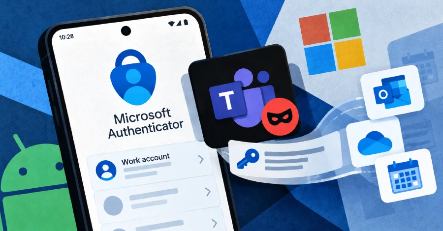 Ilustrație asociată vulnerabilității Microsoft Authenticator pentru Android